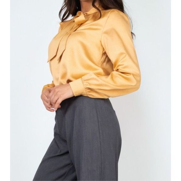light camel long sleeve blouse - Picture 2 of 11